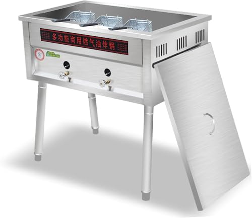 Kommerzielles Gas Vertikal Large-capaci Gas Fritteuse Outdoor Niederdruck Propanbrenner Tragbares Gas, Silver, Black, A von Generic