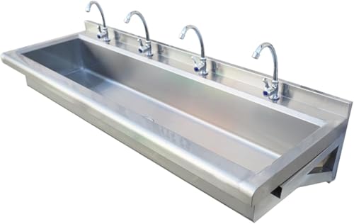 Kommerzielles Handwaschbecken, Gewerbliches Utility-waschbecken Aus Edelstahl Mit Wasserhahn Und Sieb, Spart Platz Küchenspüle Wandmontiertes Wäschewaschbecken, 150×50CM von Generic