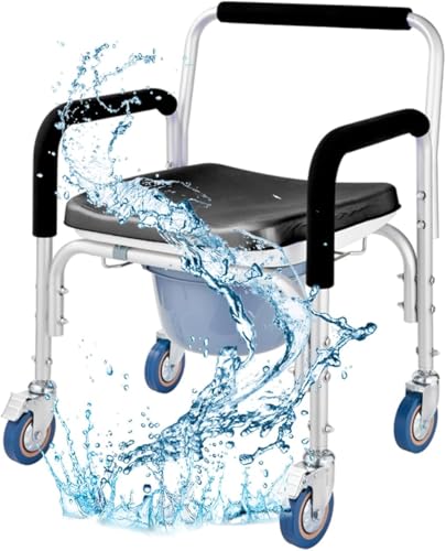 Kommode Duschrollstuhl Kommode Toilettenstuhl Mit Rädern Duschhocker Für ältere Erwachsene Behinderte Mobiler Rolltreppenstuhl, Black Kommode Duschrollstuhl Kommode Toilettenstuhl Mit Rädern Duschhocker Für ältere Erwachsene Behinderte Mobiler Rolltreppenstuhl, Black von Generic