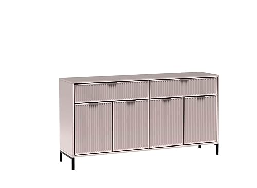 Kommode Sideboard 4 Türig 2 Schubladen 2 Farben zur Auswahl LOFT - Serie Cashmere Creme von Generic