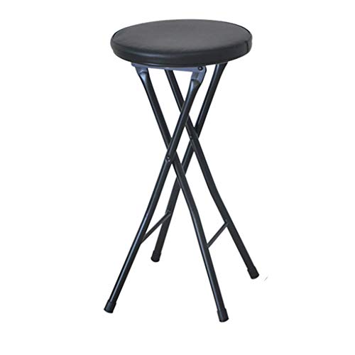 Kompakte gepolsterte faltbare hohe Stuhl für Küche Bar Hocker Runde Frühstück Möbel Schwarz/Braun/Weiß von Generic
