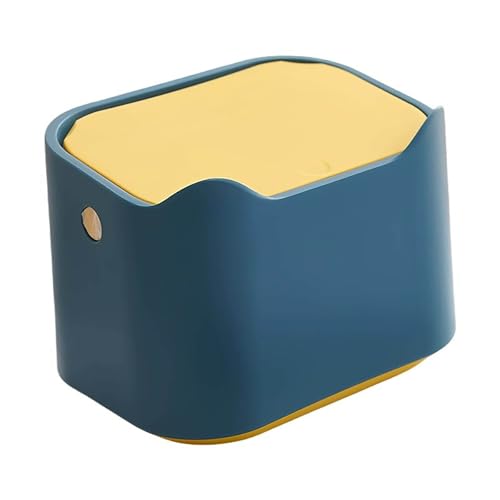 Kompakter Desktop-Abfall-Mini-Mülleimer für die kleine Müllentsorgungslösung im Schlafzimmer zu Hause (Blue, 13.5X12.5X17.5cm) von Generic