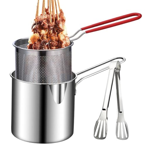 Kompakter Fritteusentopf – Fritteusenkorb Innovative Fritteuse | Kleine Fritteuse im japanischen Stil, ölsparend mit Siebkorb, Edelstahltopf zum Frittieren der Oberschenkel Kompakter Fritteusentopf – Fritteusenkorb Innovative Fritteuse | Kleine Fritteuse im japanischen Stil, ölsparend mit Siebkorb, Edelstahltopf zum Frittieren der Oberschenkel von Generic