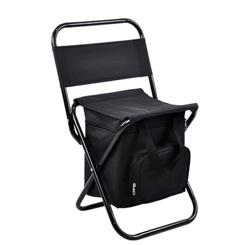 Komplette zusammenklappbare Stuhl mit kühlerem Fach, Angelhocker für Camping, tragbares Design für die Jagd und Picknick Schwarz von Generic
