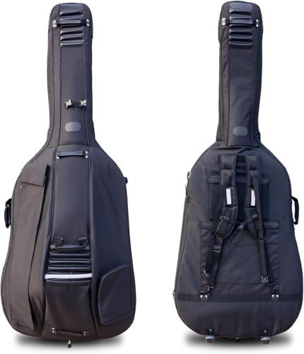 Kontrabasstasche Mit Rollen 3/4 Upright Bass Gig Bag Oxford Cloth String Bass Bag Verdicktes Innenfutter Mehrere Aufbewahrungstaschen Mit Robusten Griffen Und Riemen, Black Kontrabasstasche Mit Rollen 3/4 Upright Bass Gig Bag Oxford Cloth String Bass Bag Verdicktes Innenfutter Mehrere Aufbewahrungstaschen Mit Robusten Griffen Und Riemen, Black von Generic