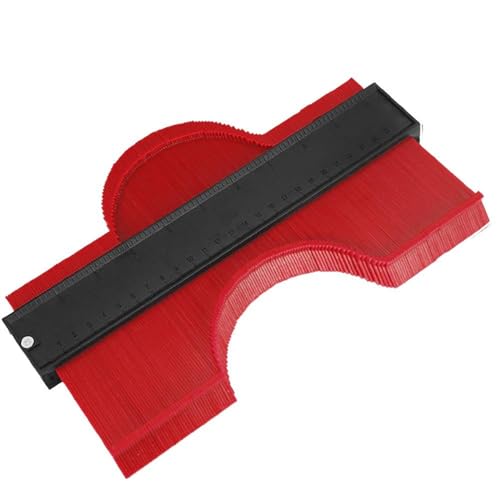 Konturenlehre, 10 Zoll, verbreitertes Profilmessgerät, Messlineal, Konturduplikator for Messen von Fliesen, Laminat, Holz, Markierungswerkzeug(10inch Red) von Generic