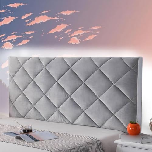 Kopfteilbezüge for Kingsize-Betten, Rosa Kopfteilbezug, Einzelbett-Kopfteilschutzbezug, Staubdicht(Grey,100CM) von Generic