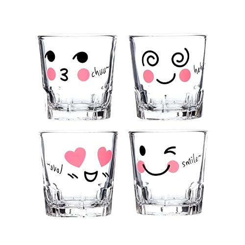 Koreanisches SOJU Glas Soju Schnapsglas Soju Alkohol Gläser Glaswaren Niedliche Symbol Charakter (Typ 01) von Generic