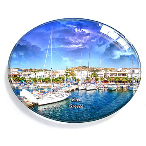 Kos Griechenland Magnet Kühlschrank Gefrierschrank Magnet Aufkleber Souvenir Dekorationen Oval Kristall Magnet Küche Whiteboard von Generic