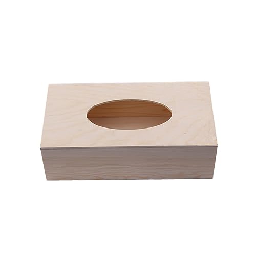 Kosmetiktücher Box Tücherbox ausHolz,24x12x8cm Taschentuchbox Taschentuchspender,Tücherbox,Rechteckige Kosmetiktücher Tissue Box für Esszimmer Badezimmer Schlafzimmer Büro (Beige, One Size) von Generic