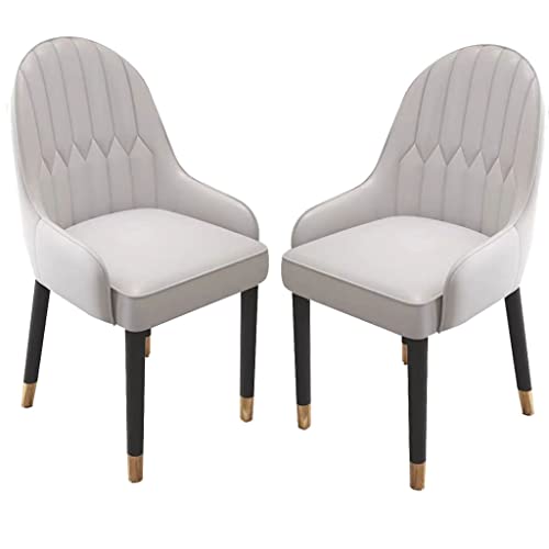Kratzfeste Esszimmerstühle aus Leder, 2er-Set, für Küche, Wohnzimmer, Lounge, Thekenstühle, stabile Metallbeine aus Kohlenstoffstahl von Generic