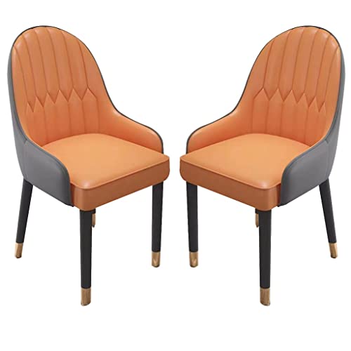 Kratzfeste Esszimmerstühle aus Leder, 2er-Set, für Küche, Wohnzimmer, Lounge, Thekenstühle, stabile Metallbeine aus Kohlenstoffstahl von Generic