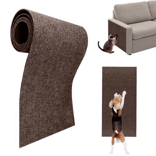 Kratzmatte für Katzen, Selbstklebend Kratzmatte Katze, DIY Trimmbarer Teppich Matte Pad Katzenkratzbretter, Kratzschutz Katzenkratzmatte für Schützt Teppiche Sofa Möbelschutz(braun,S) von Generic