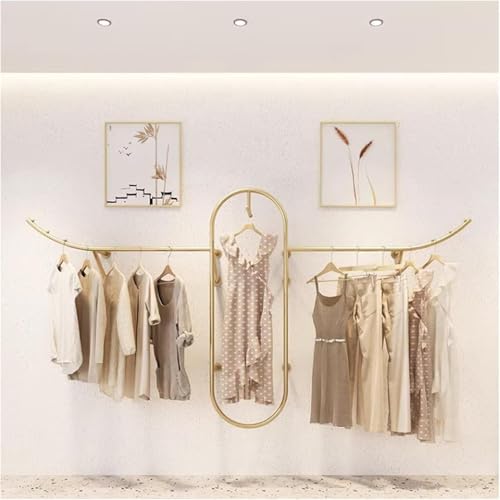 Kreative Display-kleiderständer In Boutique-bekleidungsgeschäften, Bekleidungsgeschäft Display-möbel Wandmontierter Goldener Kleiderständer, Schweres Edelstahl-kleiderregalsystem, D449, L:400cm Kreative Display-kleiderständer In Boutique-bekleidungsgeschäften, Bekleidungsgeschäft Display-möbel Wandmontierter Goldener Kleiderständer, Schweres Edelstahl-kleiderregalsystem, D449, L:400cm von Generic