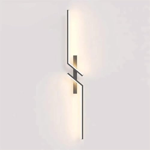 Kreative Lange Lineare Wandleuchte Aus Metall Mit Gestreiftem Lampenschirm Aus Acryl, Moderne 3-farbmodi Led-korridor-wandfluter, Atmosphärenlichter, Dark, 100CM von Generic