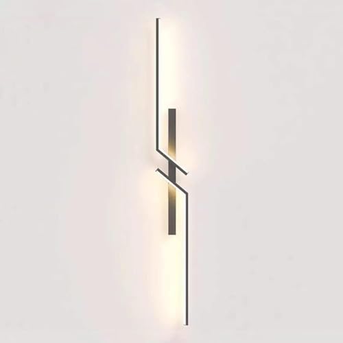 Kreative Lange Lineare Wandleuchte Aus Metall Mit Gestreiftem Lampenschirm Aus Acryl, Moderne 3-farbmodi Led-korridor-wandfluter, Atmosphärenlichter, Dark, 120CM von Generic