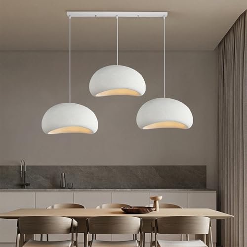 Kreative Pendelleuchte E27 Weiß Polyethylen Moderne Esstisch Hängelampe 3 Lichter Innenbeleuchtung Einstellbar Heimdekoration Für Esszimmer Kücheninselleuchte von Generic