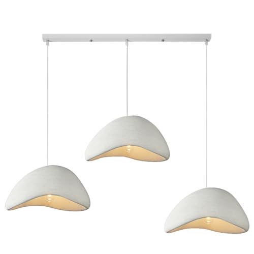 Kreative Pendelleuchte E27 Weiß Polyethylen Moderne Esstisch Hängelampe 3 Lichter Innenbeleuchtung Einstellbar Heimdekoration Für Esszimmer Kücheninselleuchte von Generic