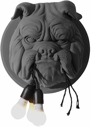 Kreative Wandlampen Mit Hundekopf Design Für Wohnzimmer Tiere Form Wandhalterung Beleuchtung Retro Harz Wandleuchte Für Schlafzimmer Flur Cafe Restaurant, Gray-a von Generic