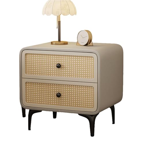 Kreativer Nachttisch aus Massivholz for das Schlafzimmer im Haushalt mit Mid-Century-Design und Nischen-Rattanweberei(8,40CM(15.7IN)) von Generic