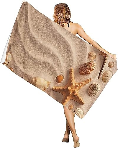 Kreativer Seestern Strandtuch – 100 X 200 cm, 3D Drucken Pool Badetuch Für Kinder, 100% Polyester Frottee Weich Hautfreundlich Saugfähig Reisedusche Schwimmen Camping Handtuch von Generic