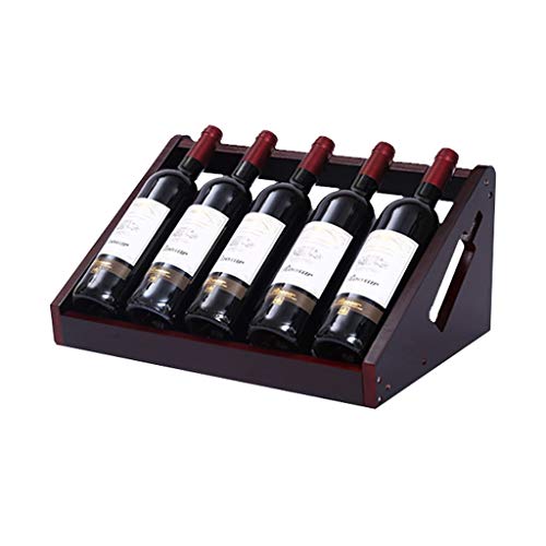 Kreatives Weinregal, Haushalts-Weinflaschenregal, einfache Weinschrank-Dekoration, Ornamente, Weinflaschenhalter (Farbe: Rot, Größe: 5 Flaschen) von Generic