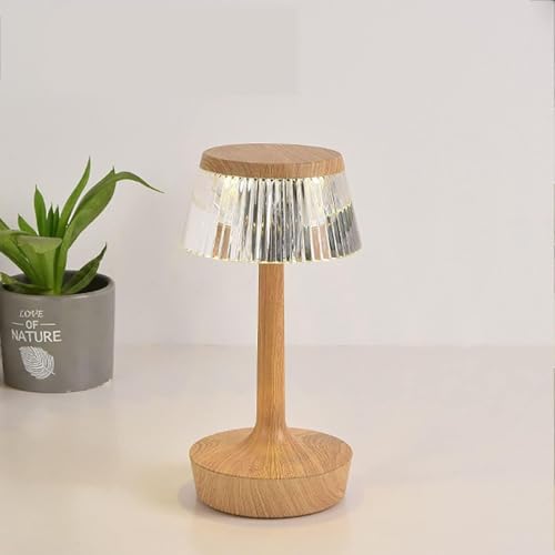 Kristall-tischlampe, Touch-Control-nachttischlampe, 3-farbig Dimmbar, USB-wiederaufladbare Schreibtischleuchte Für Dekoratives Restaurant-Wohnzimmer, Classic Black von Generic