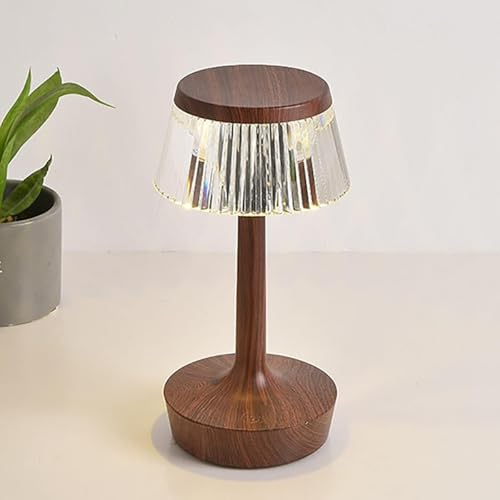 Kristall-tischlampe, Touch-Control-nachttischlampe, 3-farbig Dimmbar, USB-wiederaufladbare Schreibtischleuchte Für Dekoratives Restaurant-Wohnzimmer, Walnut Kristall-tischlampe, Touch-Control-nachttischlampe, 3-farbig Dimmbar, USB-wiederaufladbare Schreibtischleuchte Für Dekoratives Restaurant-Wohnzimmer, Walnut von Generic