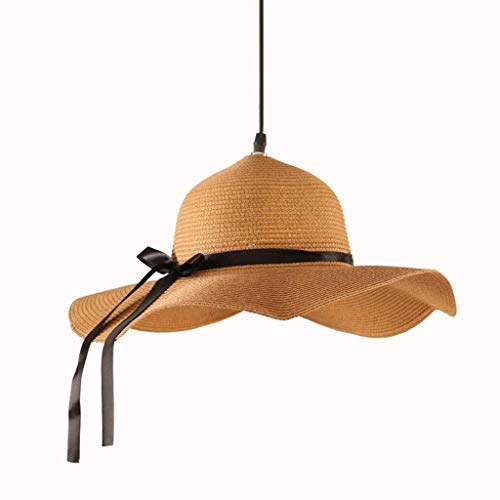 Kronleuchter, Kreativer Nordischer Rattan Dekorativer Kronleuchter Einfache Moderne Restaurant Bar Wohnzimmer Gewebterhhut Rattan Korridorlampendelleuchte,Warmes Licht/Weißes Licht/a von Generic