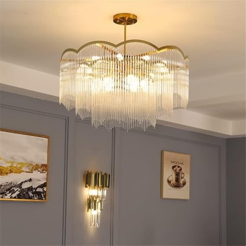 Kronleuchter, Kristallkronleuchter Fürs Wohnzimmer, Deckenleuchte Fürs Schlafzimmer Mit Glasquasten, Elegantendelleuchte Aus Kristall Kronleuchter, Kristallkronleuchter Fürs Wohnzimmer, Deckenleuchte Fürs Schlafzimmer Mit Glasquasten, Elegantendelleuchte Aus Kristall von Generic