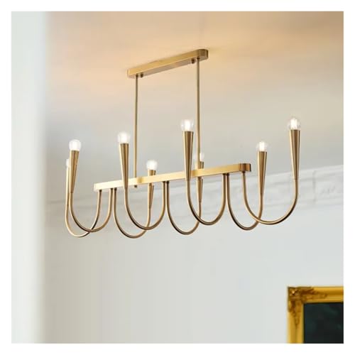 Kronleuchter, Lange Kerze Led Kronleuchter Esszimmer Küchentisch Amerikanische Retrondelleuchte Restaurant Dekoration Hängelampe/D/Läe: 110 cm von Generic