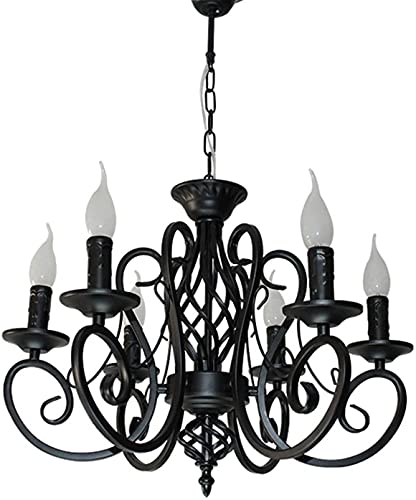 Kronleuchter, Schmiedeeiserner Kerzenkunst-Kronleuchter, Einfacher Europäischer Stil, Wohnzimmer, Bar, Treppe, Arbeitszimmer, 6-Kopf-Lampen Kronleuchter, Schmiedeeiserner Kerzenkunst-Kronleuchter, Einfacher Europäischer Stil, Wohnzimmer, Bar, Treppe, Arbeitszimmer, 6-Kopf-Lampen von Generic