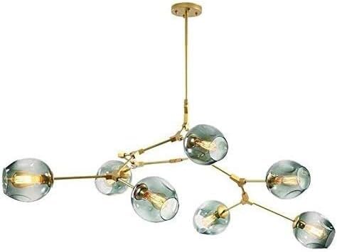 Kronleuchter E27 Nordic Glass Ball Kronleuchter Höhenverstellbar Mattschwarz Sputnik Kronleuchter E26 Metall Hand Blow Branches Pendelleuchte Mid Century Globe Leuchten, Blue, Gold 7-Lights Kronleuchter E27 Nordic Glass Ball Kronleuchter Höhenverstellbar Mattschwarz Sputnik Kronleuchter E26 Metall Hand Blow Branches Pendelleuchte Mid Century Globe Leuchten, Blue, Gold 7-Lights von Generic