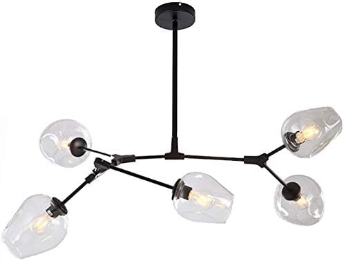 Kronleuchter E27 Nordic Glass Ball Kronleuchter Höhenverstellbar Mattschwarz Sputnik Kronleuchter E26 Metall Hand Blow Branches Pendelleuchte Mid Century Globe Leuchten, Transparent, Black 5-Lights Kronleuchter E27 Nordic Glass Ball Kronleuchter Höhenverstellbar Mattschwarz Sputnik Kronleuchter E26 Metall Hand Blow Branches Pendelleuchte Mid Century Globe Leuchten, Transparent, Black 5-Lights von Generic