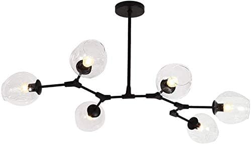 Kronleuchter E27 Nordic Glass Ball Kronleuchter Höhenverstellbar Mattschwarz Sputnik Kronleuchter E26 Metall Hand Blow Branches Pendelleuchte Mid Century Globe Leuchten, Transparent, Black 6-Lights Kronleuchter E27 Nordic Glass Ball Kronleuchter Höhenverstellbar Mattschwarz Sputnik Kronleuchter E26 Metall Hand Blow Branches Pendelleuchte Mid Century Globe Leuchten, Transparent, Black 6-Lights von Generic
