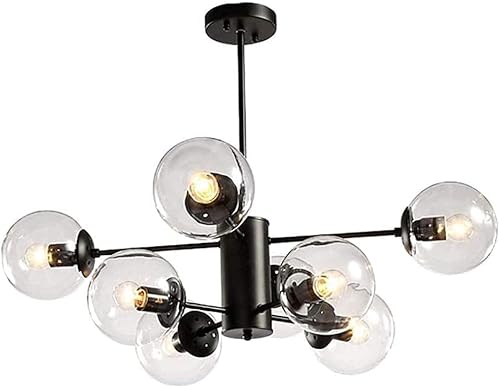 Kronleuchter Haushalts-kronleuchter Moderne Armatur Industrielle Ing-leuchte Für Küche Esszimmer Wohnzimmer, Transparent Color, 8 s von Generic