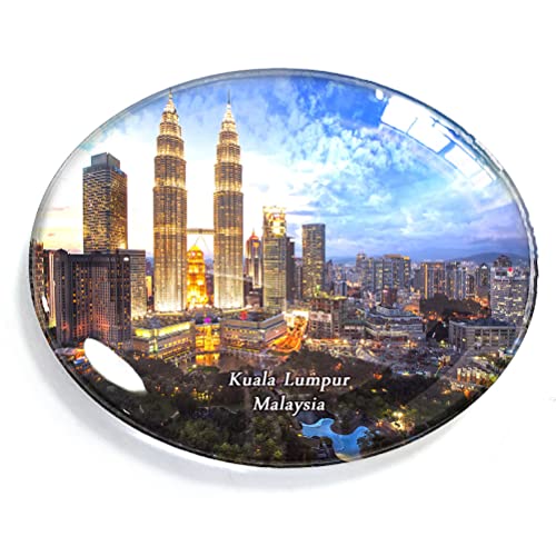 Kuala Lumpur Malaysia Magnet Kühlschrank Gefrierschrank Magnet Aufkleber Souvenir Dekorationen Oval Kristall Magnet Küche Whiteboard von Generic