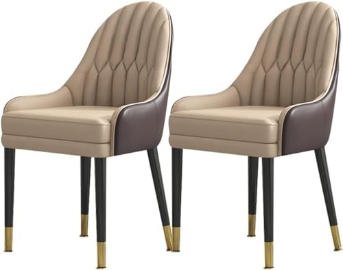 Küche Esszimmermöbel Stühle Esszimmer Esszimmerstühle 2er Set, Moderne Pu-Leder Hohe Rückenlehne Weiche Sitz-esszimmerstühle, Massivholzbeine Wohnzimmerstühle, B von Generic