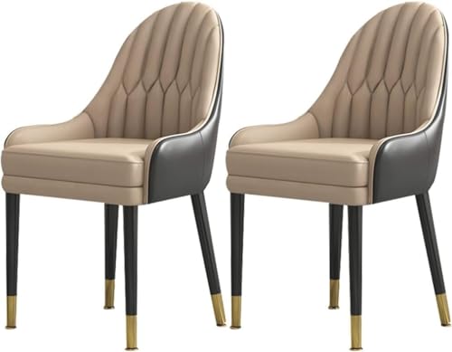 Küche Esszimmermöbel Stühle Esszimmer Esszimmerstühle 2er Set, Moderne Pu-Leder Hohe Rückenlehne Weiche Sitz-esszimmerstühle, Massivholzbeine Wohnzimmerstühle, E von Generic