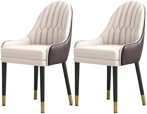 Küche Esszimmermöbel Stühle Esszimmer Esszimmerstühle 2er Set, Moderne Pu-Leder Hohe Rückenlehne Weiche Sitz-esszimmerstühle, Massivholzbeine Wohnzimmerstühle, K von Generic