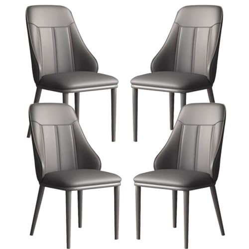 Küchen-Esszimmerstühle, 4er-Set, Mikrofaser-Leder, Wohnzimmer-Seitenstühle mit Metall-Stuhlbeinen für Private gewerbliche Restaurants von Generic