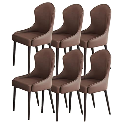 Küchen-Esszimmerstühle, 6er-Set, Mikrofaser-Leder, Wohnzimmer-Lounge-Thekenstühle, stabile Metallbeine aus Kohlenstoffstahl von Generic