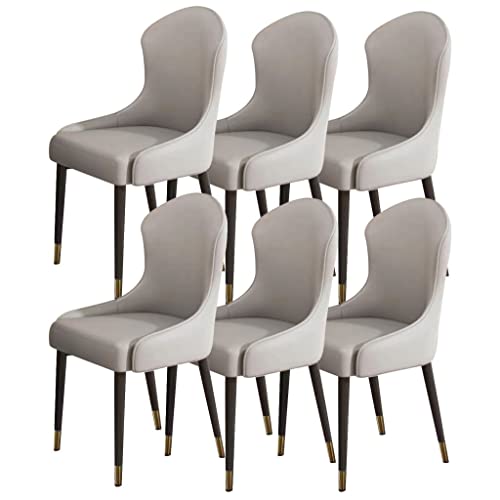 Küchen-Esszimmerstuhl, 6er-Set, Mikrofaser-Leder, Wohnzimmer-Lounge-Thekenstühle, Holzbeine, Haushalts-Schreibtischstuhl von Generic