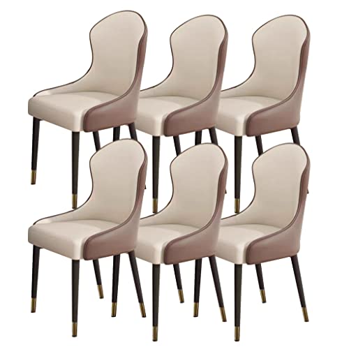 Küchen-Esszimmerstuhl, 6er-Set, Mikrofaser-Leder, Wohnzimmer-Lounge-Thekenstühle, Holzbeine, Haushalts-Schreibtischstuhl von Generic