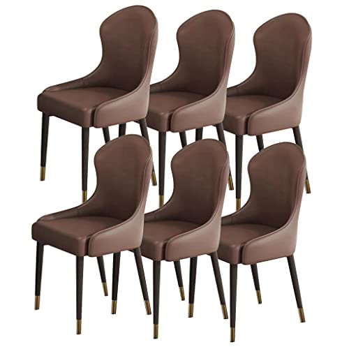 Küchen-Esszimmerstuhl, 6er-Set, Mikrofaser-Leder, Wohnzimmer-Lounge-Thekenstühle, Holzbeine, Haushalts-Schreibtischstuhl von Generic