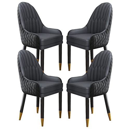 Küchen-Esszimmerstuhl-Set mit 4 Mikrofaser-Leder, Wohnzimmer-Lounge-Thekenstühle, Beine aus ivholz von Generic
