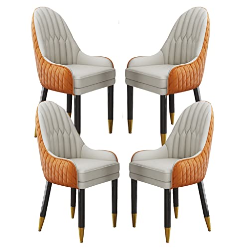 Küchen-Esszimmerstuhl-Set mit 4 Mikrofaser-Leder, Wohnzimmer-Lounge-Thekenstühle, Beine aus ivholz von Generic