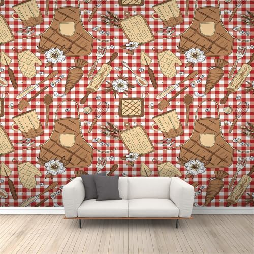 Küchen Wandbild Kochtapete Rot Weiß Karierte Tapete Lustige Kunst Schlafzimmer Tapete für Büro Wohnzimmer Schlafzimmer Sofa Tv Hintergrund Großes Wandbild Poster 300 X 240 cm Küchen Wandbild Kochtapete Rot Weiß Karierte Tapete Lustige Kunst Schlafzimmer Tapete für Büro Wohnzimmer Schlafzimmer Sofa Tv Hintergrund Großes Wandbild Poster 300 X 240 cm von Generic