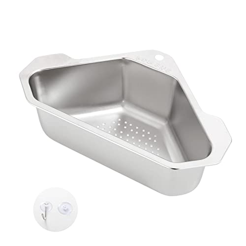 Generic Küchenabflusskorb, Dreieckiger Filterkorb Waschbecken Korb Ecke Hängender Korb Schwammhalter Stainless Steel Triangle Sink Basket | Edelstahl-Dreieck-Spülbeckenfilter, UT8X3WIP15Q2V4IH3FT3 von Generic