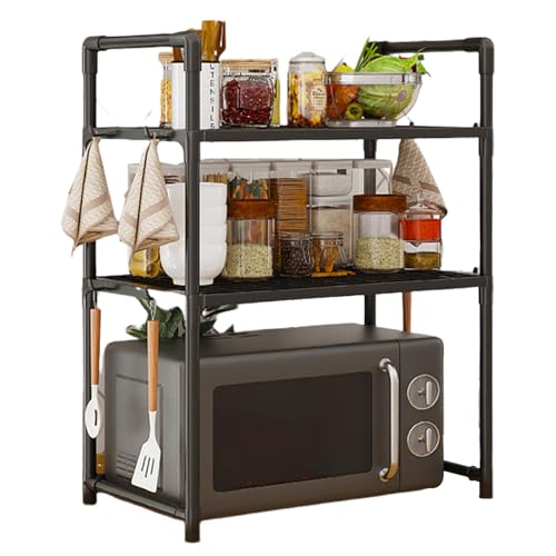 Küchenbäckerregal - Haken Gewürzregal, Regale Arbeitsplatte Organisator | Verstellbares Heavy Duty Utility Lagerregal Mit Haken Mind Reader Lagerung Mikrowellenständer -Organizer Zubehör Küchenbäckerregal - Haken Gewürzregal, Regale Arbeitsplatte Organisator | Verstellbares Heavy Duty Utility Lagerregal Mit Haken Mind Reader Lagerung Mikrowellenständer -Organizer Zubehör von Generic